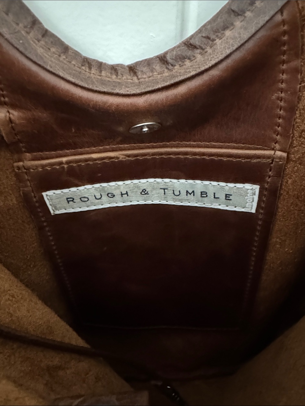 Rough & Tumble Envelope Tote Dark Brown Leather Shoulder Tote Bag NWT - Picture 4 of 8